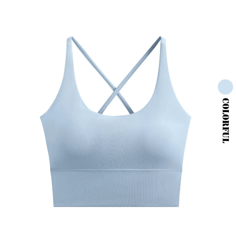 High Impact Seamless Sports Bra with Cross Back