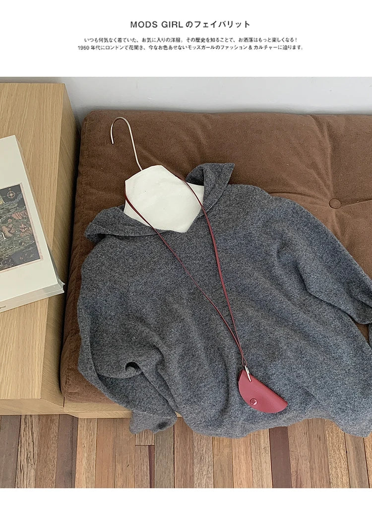 Women’s 100% Wool Hooded Sweater