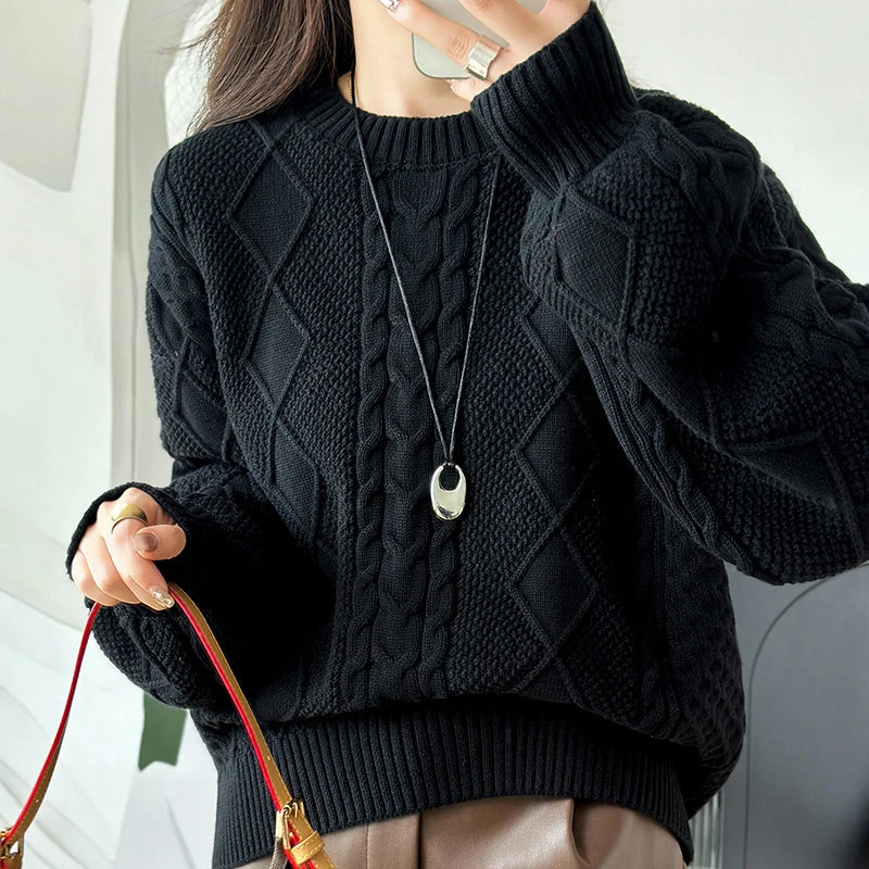 Women’s 100% Cotton Twisted Flower Sweater