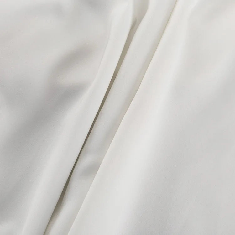 White Satin Backless A-Line Dress