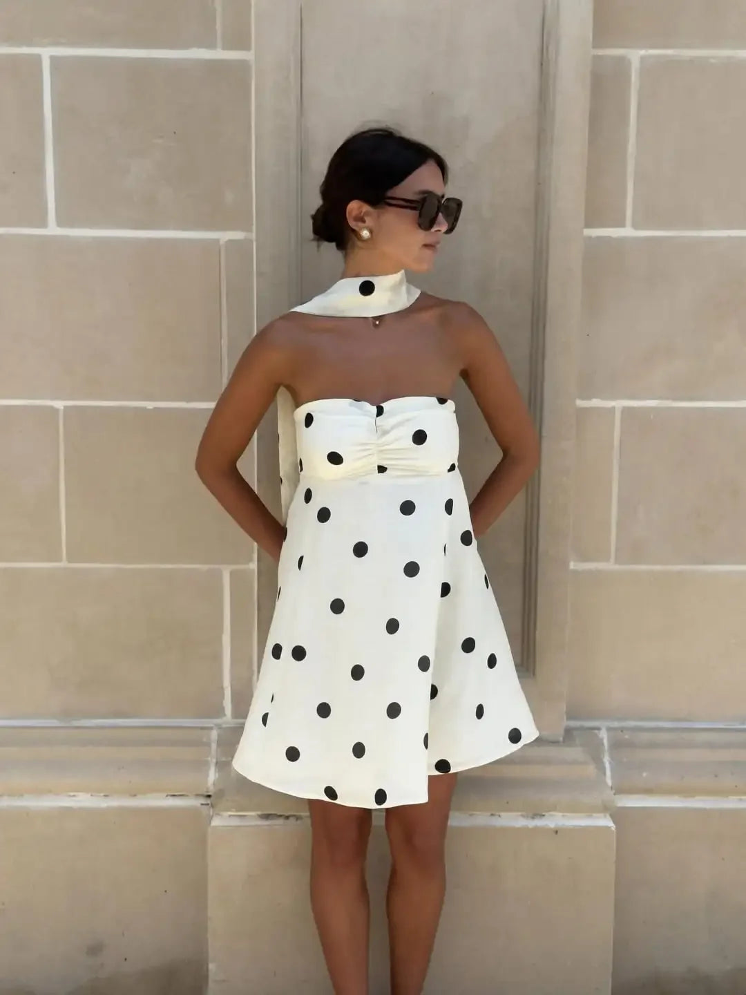 Strapless Polka Dot Dress