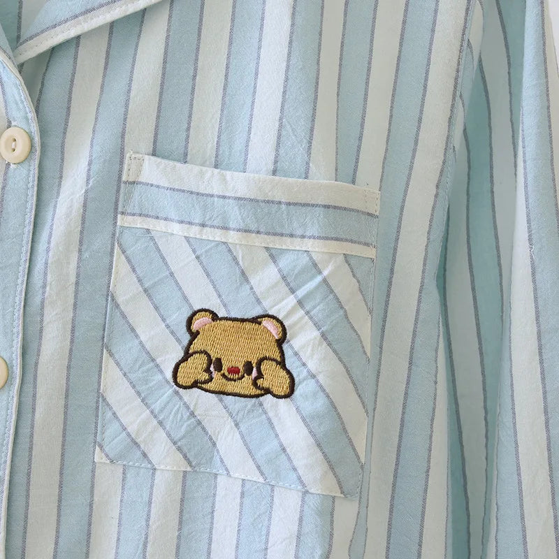 Women’s Striped Cotton Pajama Set