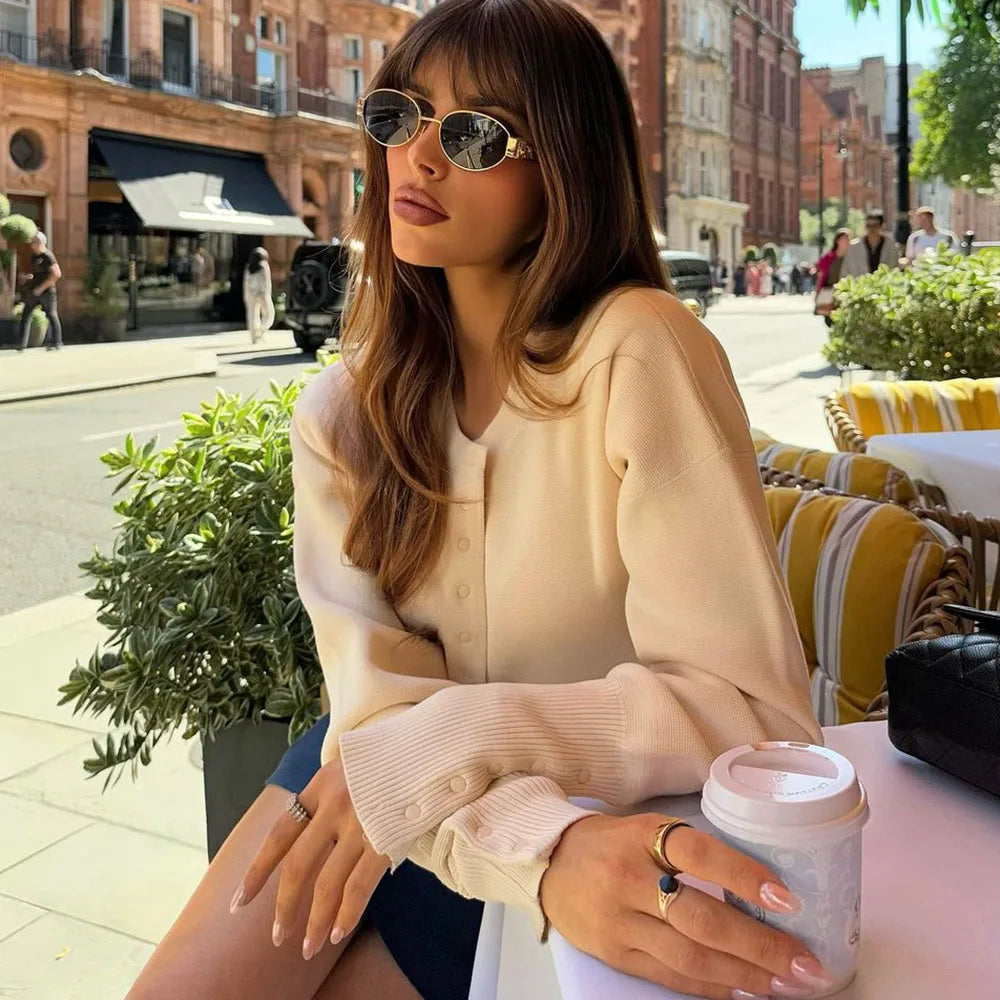 Slim Fit Short Knit Cardigan