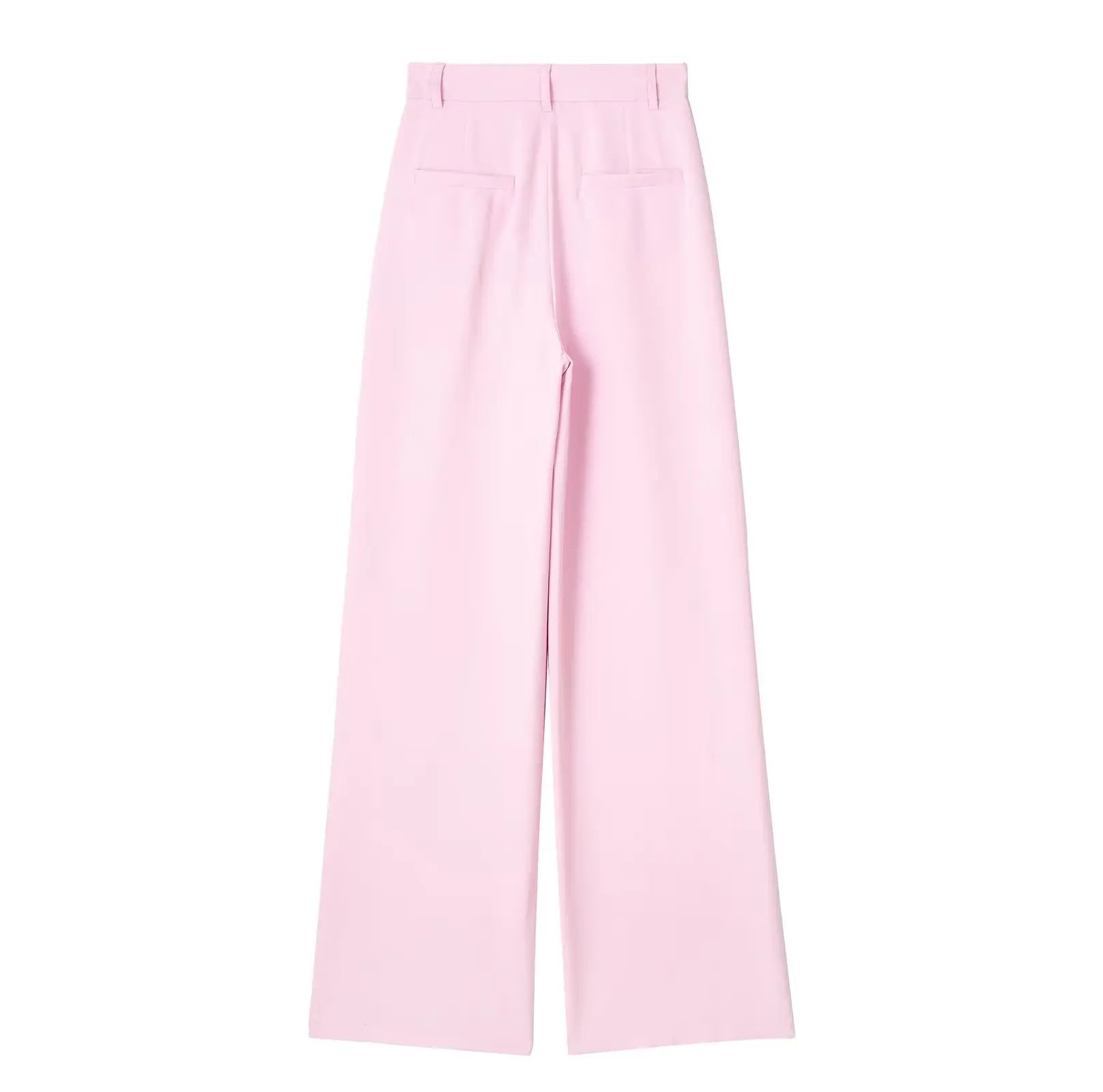 High Waist Front-Pleat Straight-Leg Trousers for Women