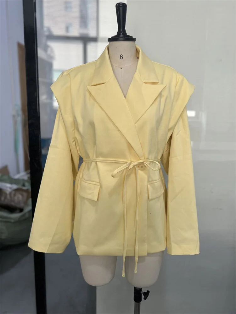 Lace-Up Lapel Suit Jacket