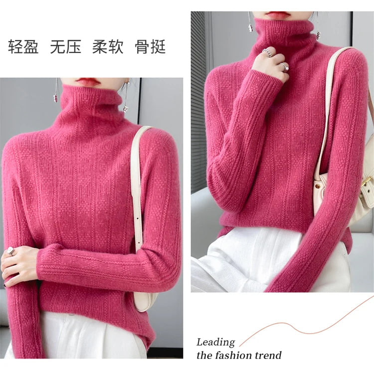 Women’s 100% Wool Pile-Collar Sweater
