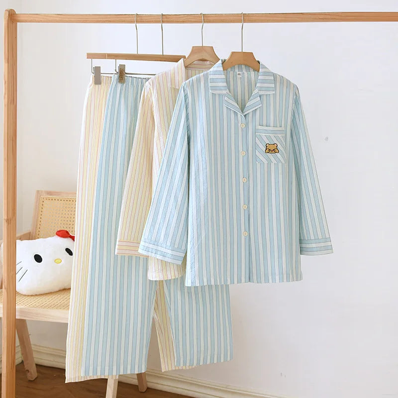 Women’s Striped Cotton Pajama Set