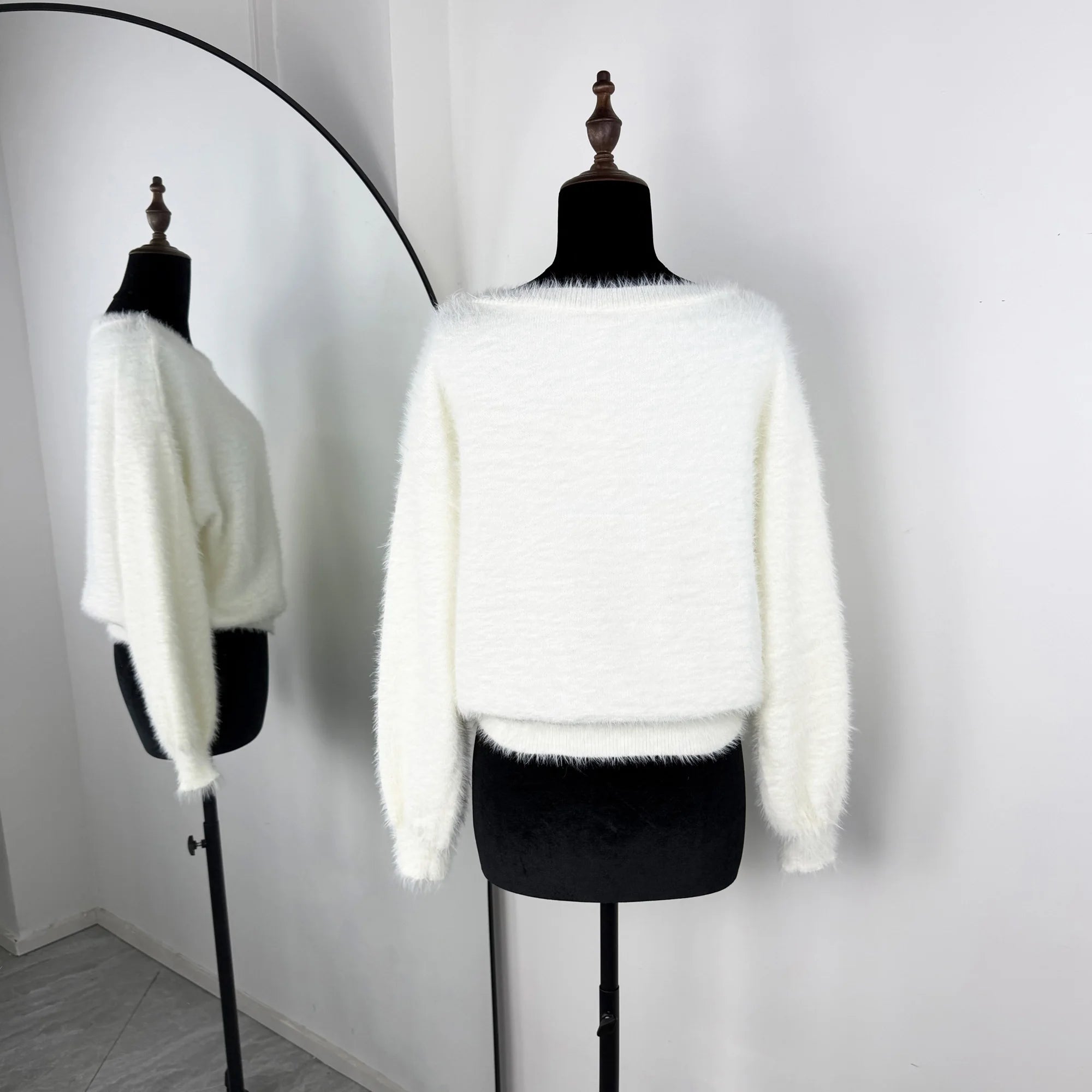 Strapless Plush Pullover Sweater