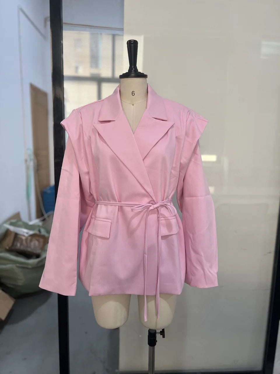 Lace-Up Lapel Suit Jacket