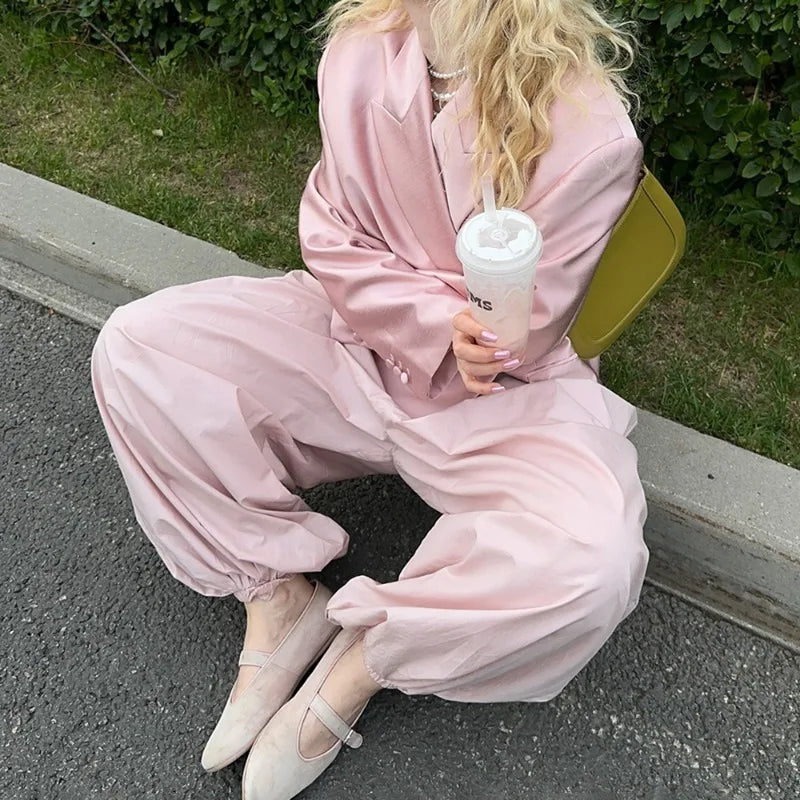 High Waist Wide-Leg Patchwork