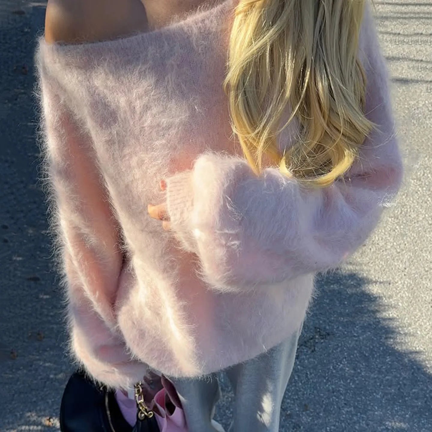 Strapless Plush Pullover Sweater