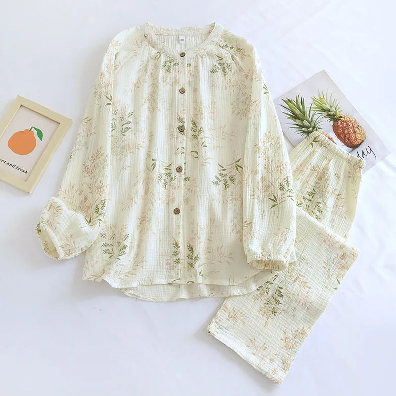 allvariants:: Floral pajama set on a white background with decorative elements.