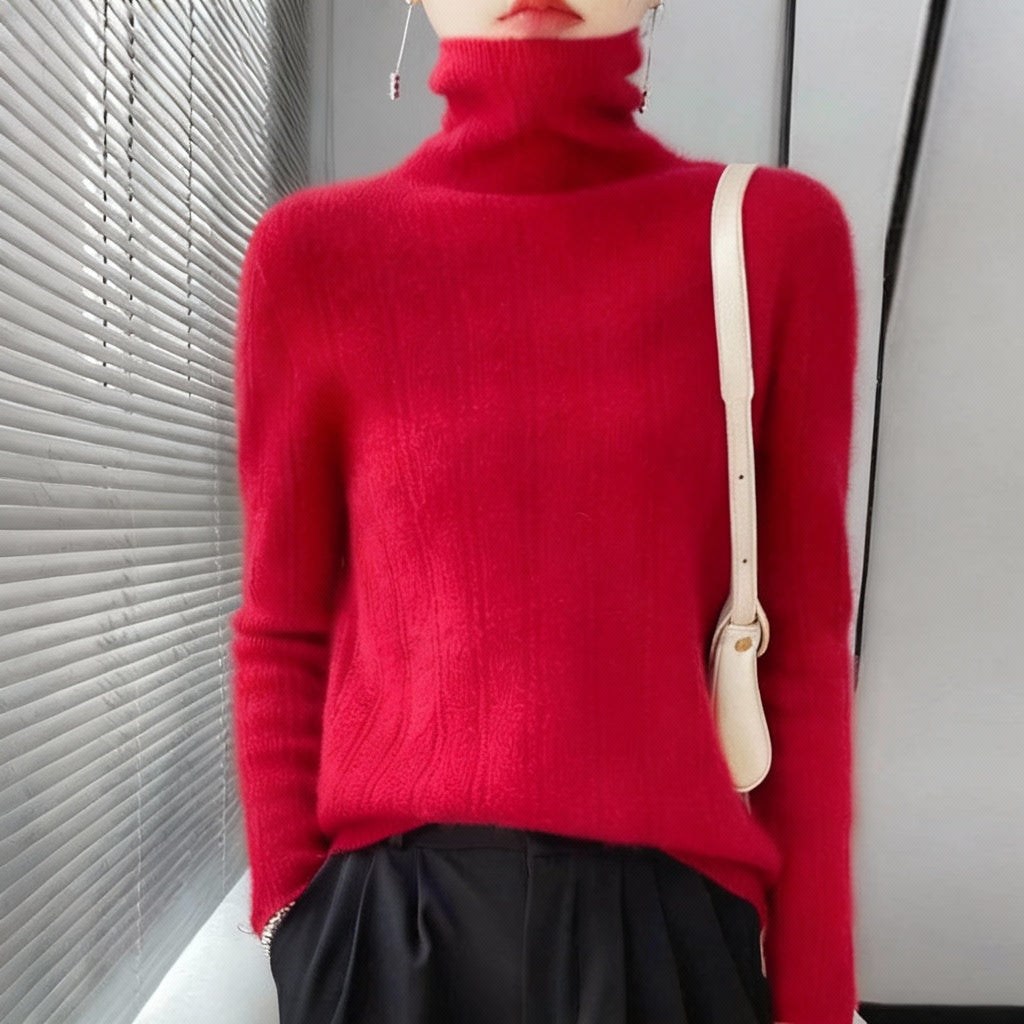 Women’s 100% Wool Pile-Collar Sweater