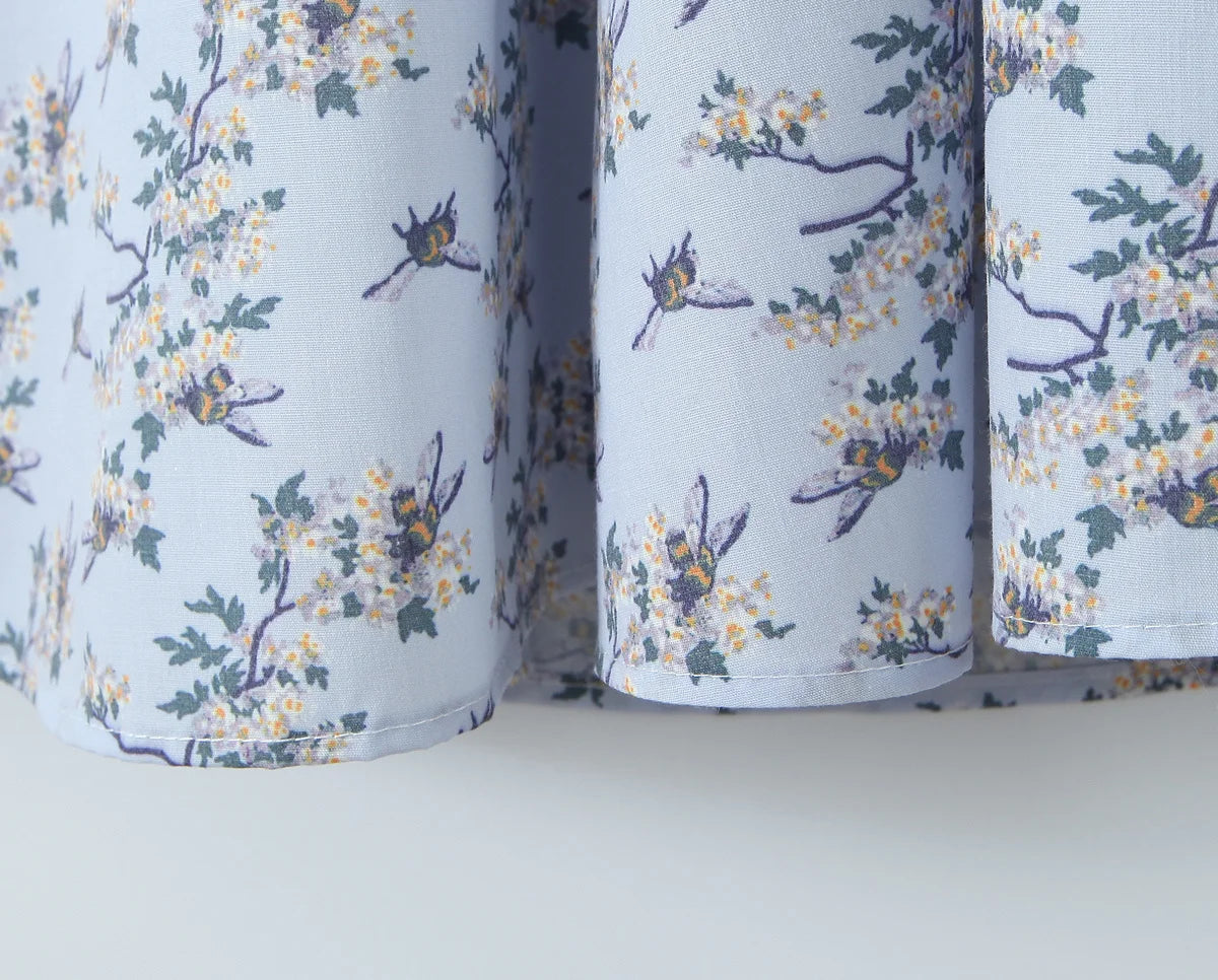 Floral Halter Backless A-Line Midi Dress