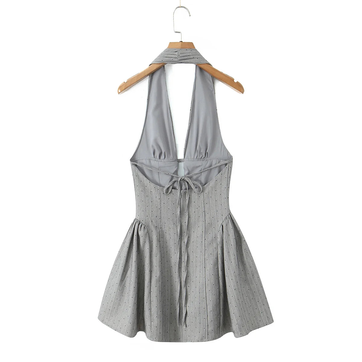 Backless Halter A-Line Mini Dress