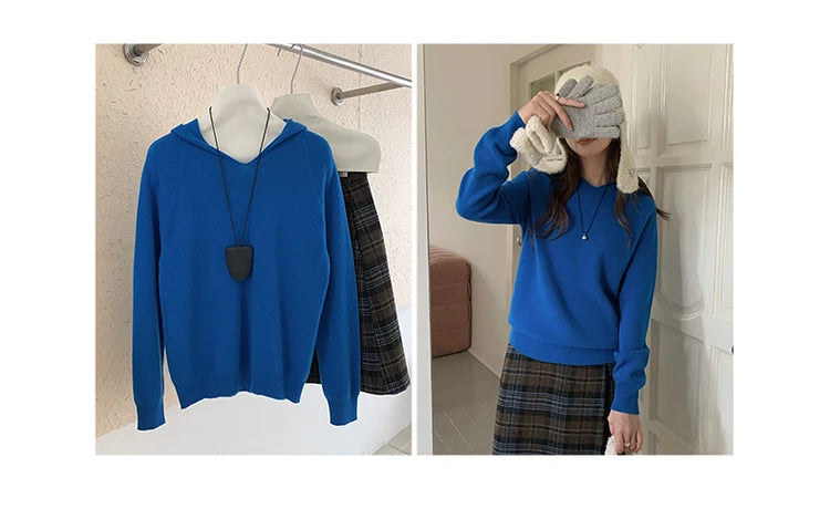 Women’s 100% Wool Hooded Sweater