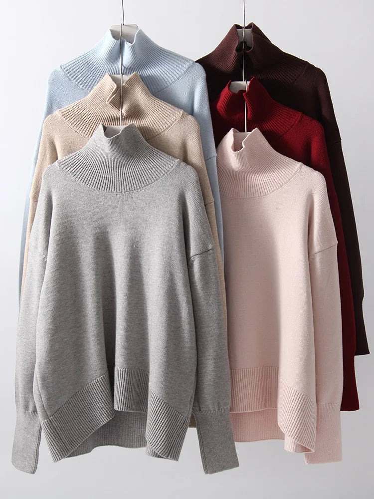Loose Turtleneck Knit Sweater