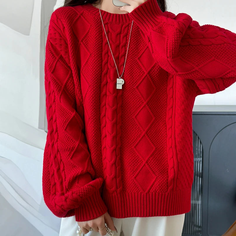 Women’s 100% Cotton Twisted Flower Sweater