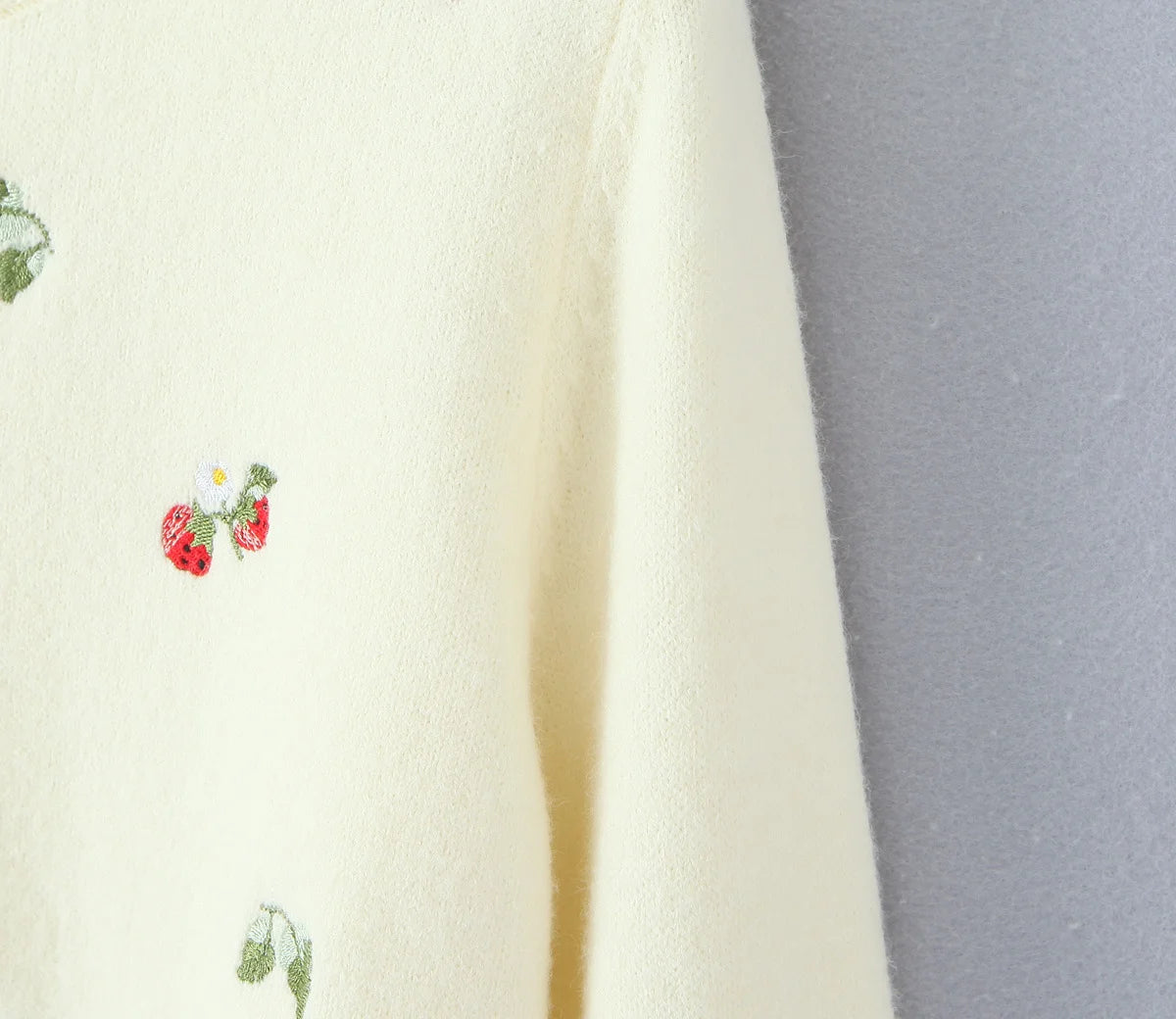 Cherry Embroidered Knit Cardigan