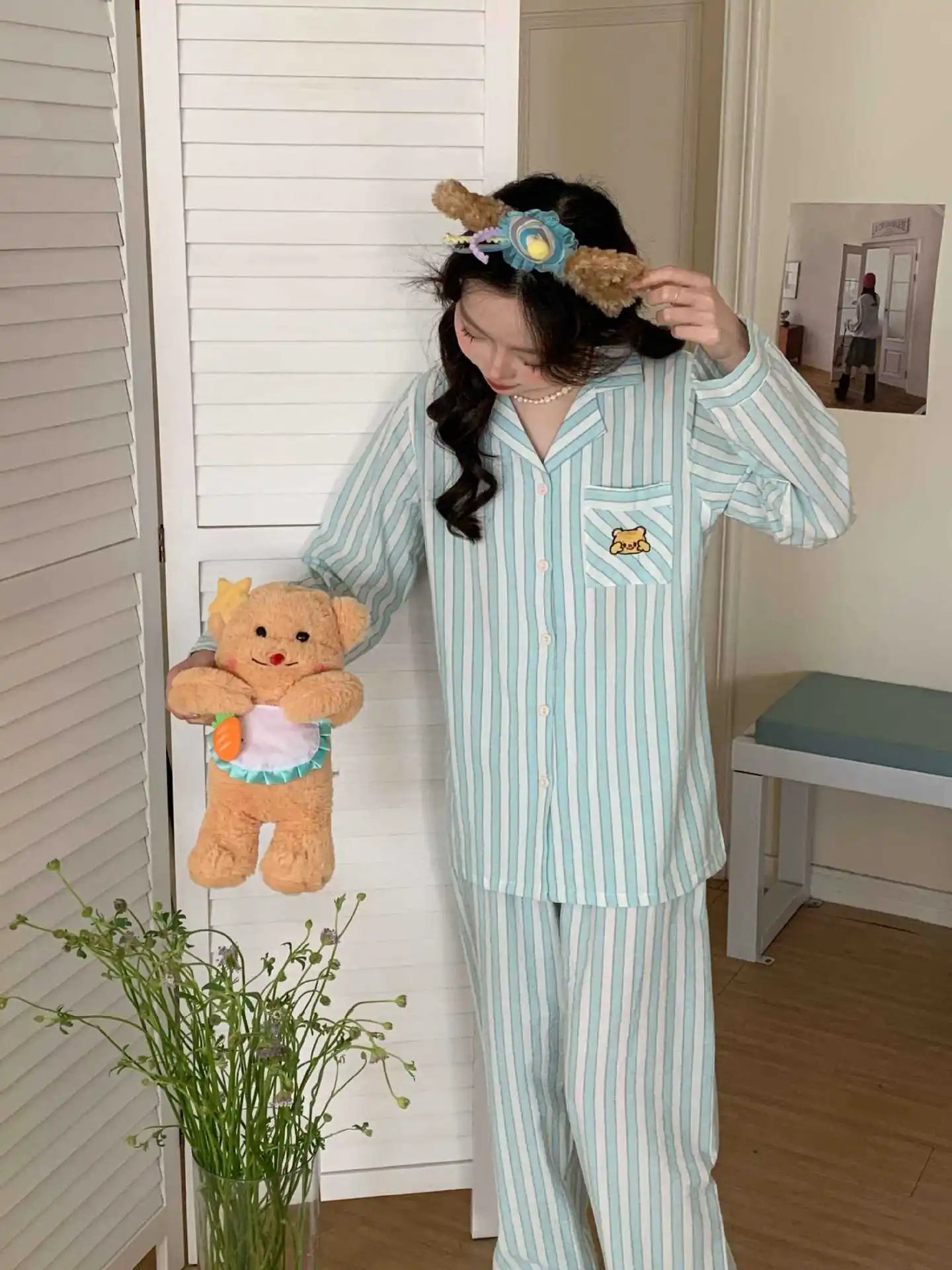 Women’s Striped Cotton Pajama Set