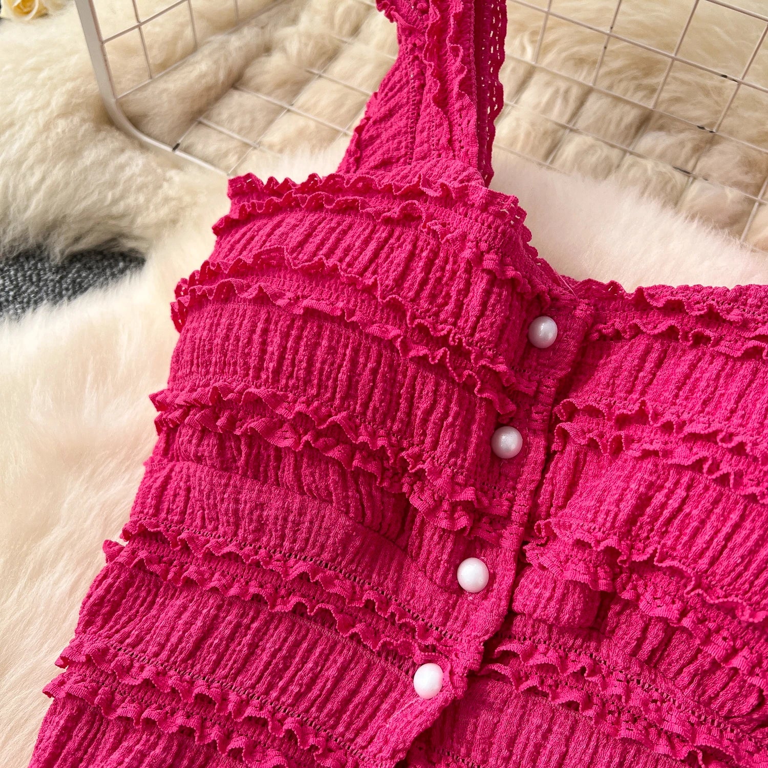 Women’s Casual Beach Two-Piece Set – Button-Front Camisole & A-Line Skirt