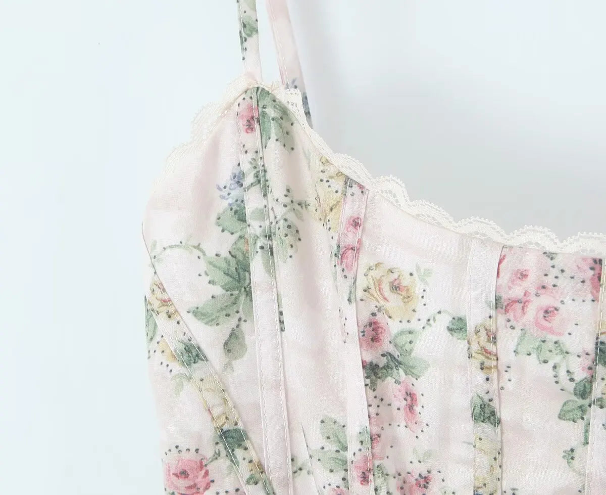 cream::Floral patterned top on a white background