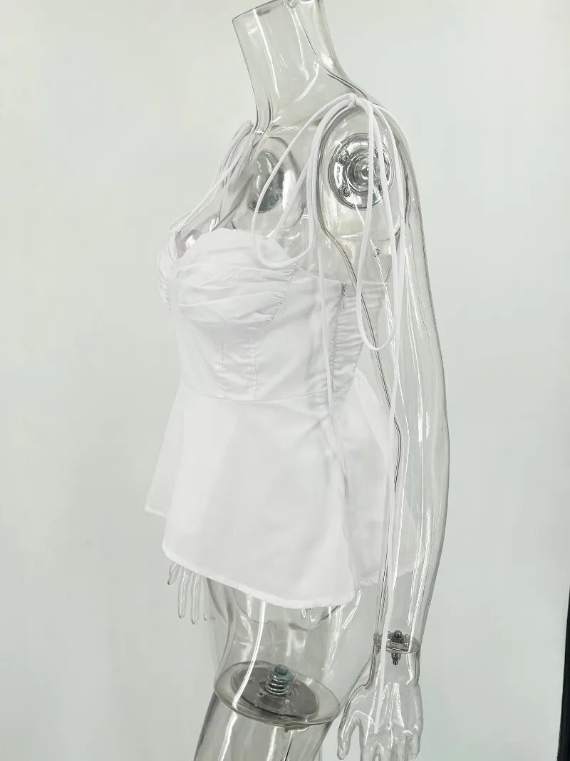 Smocked Strappy Ruffle Camisole