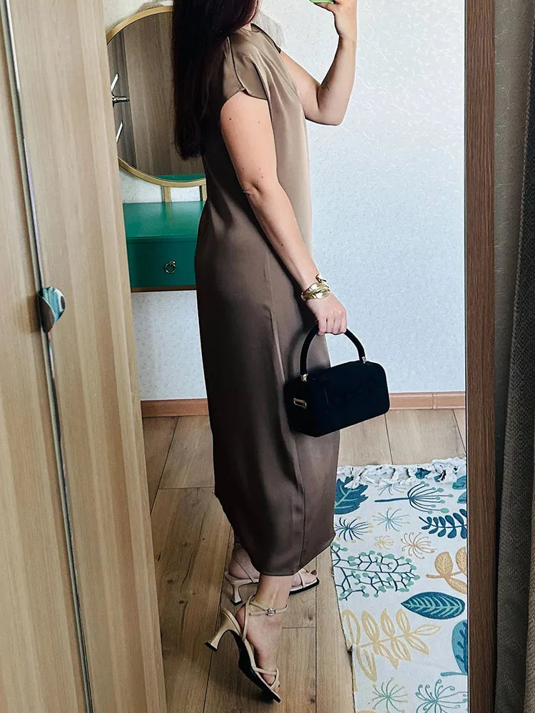 Elegant Satin Maxi Dress