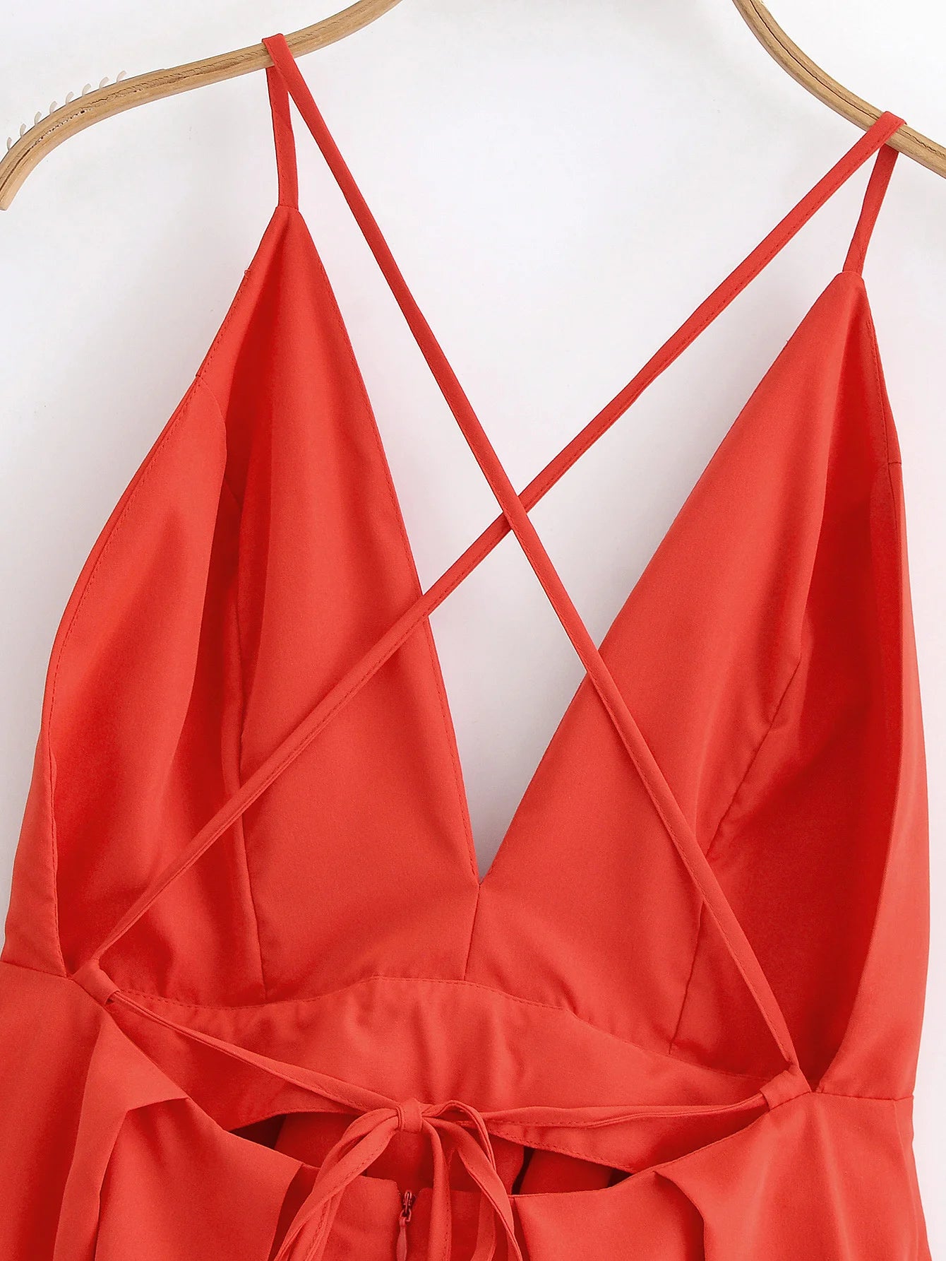 Red Backless Halter Pleated A-Line Maxi Dress