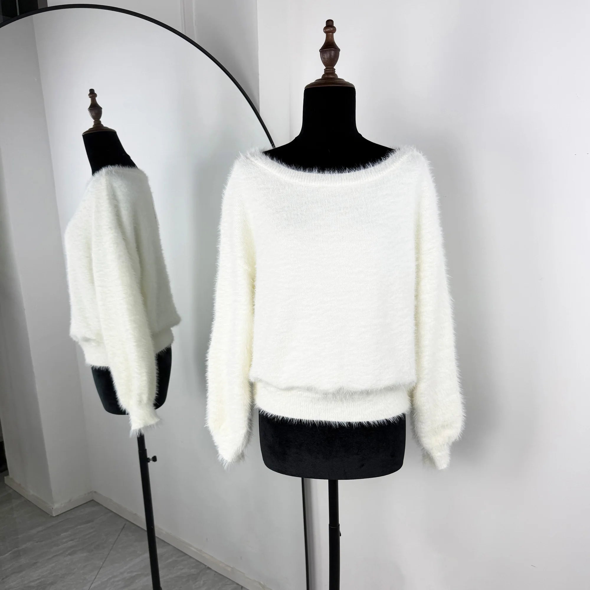 Strapless Plush Pullover Sweater