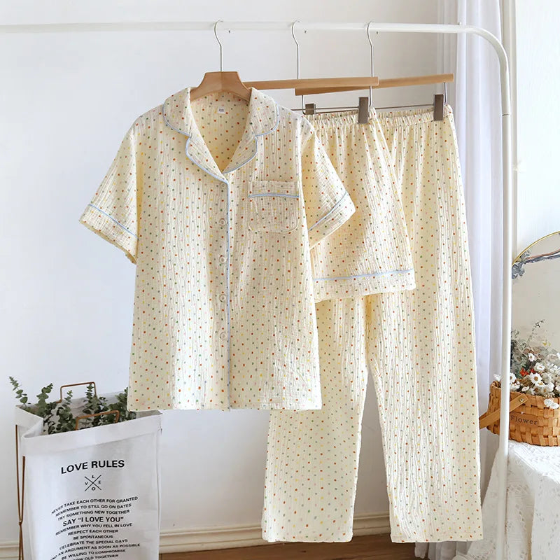 Women’s Cotton Crepe 3-Piece Pajama Set