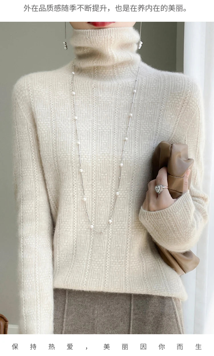 Women’s 100% Wool Pile-Collar Sweater