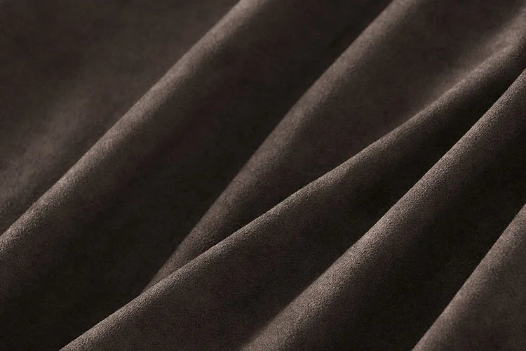 High Waist Suede A-Line Skirt