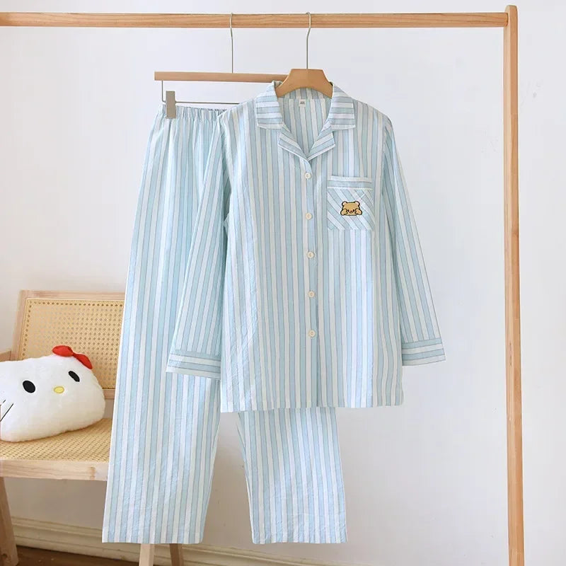 Women’s Striped Cotton Pajama Set