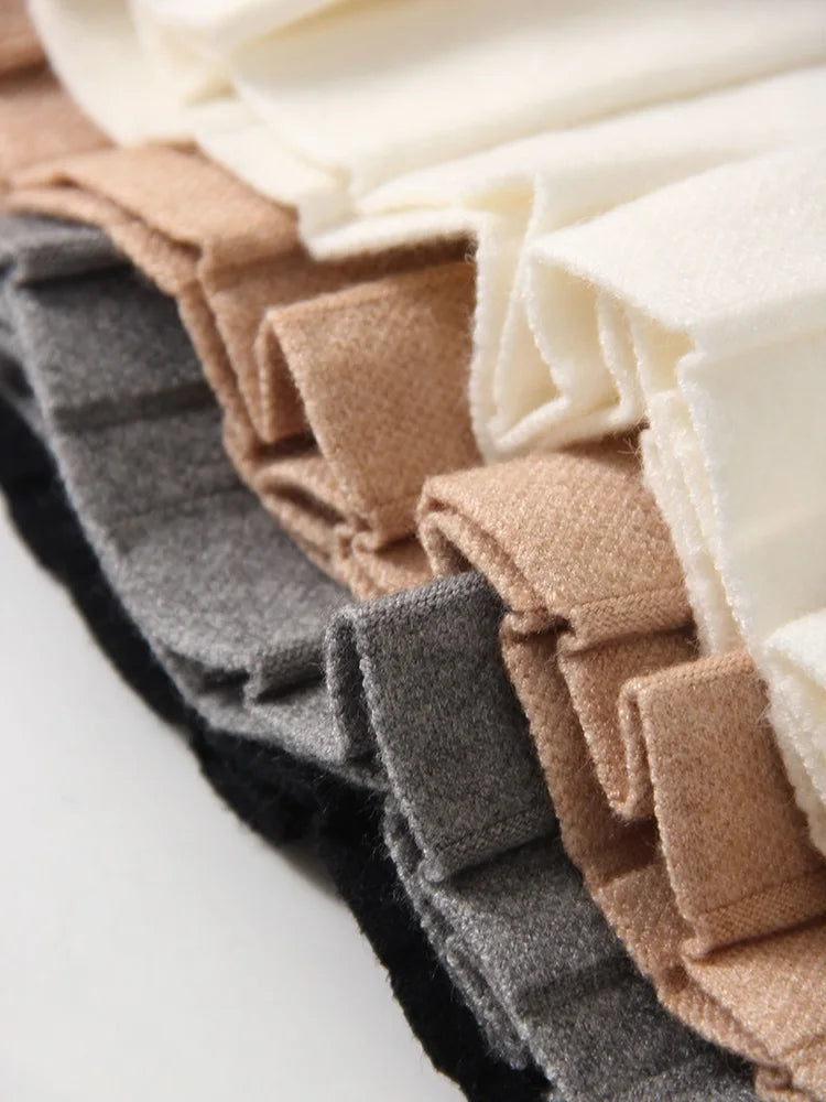 Knitted Pleated Mini Skirt