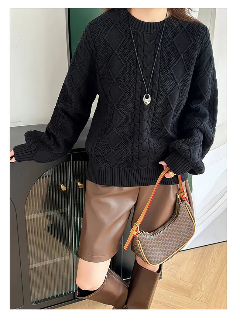 Women’s 100% Cotton Twisted Flower Sweater