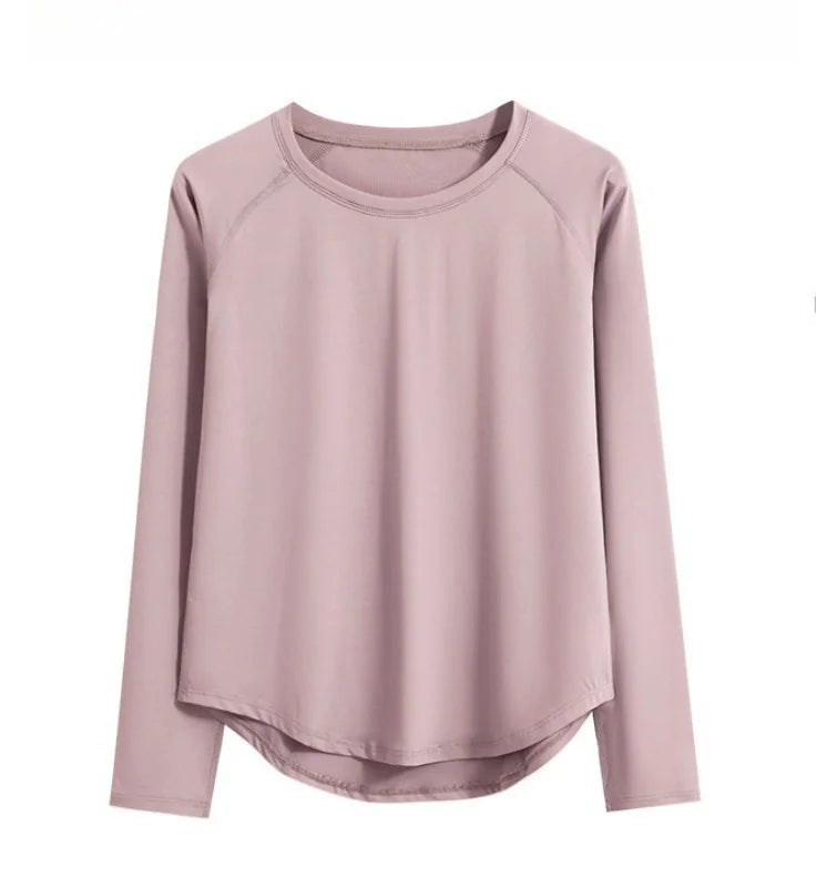 Two-Piece Yoga Set Long Sleeve Top & High Waist Pants