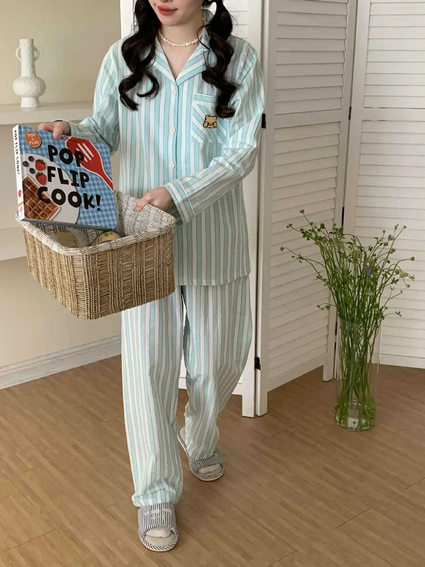 Women’s Striped Cotton Pajama Set