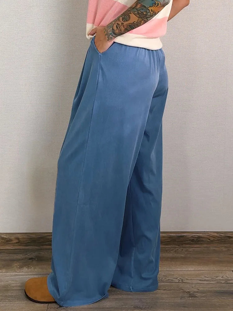 Lyocell Wide-Leg Denim Pants