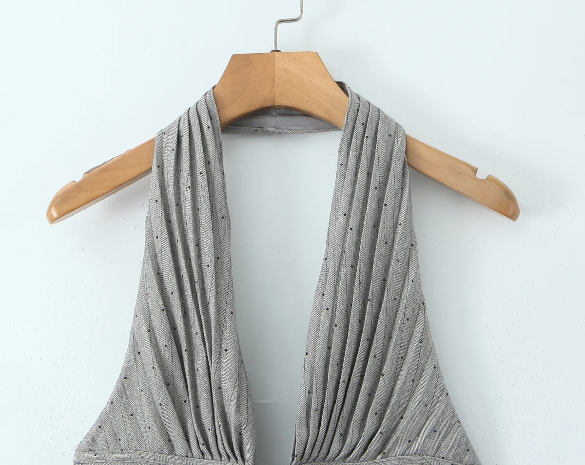 Backless Halter A-Line Mini Dress