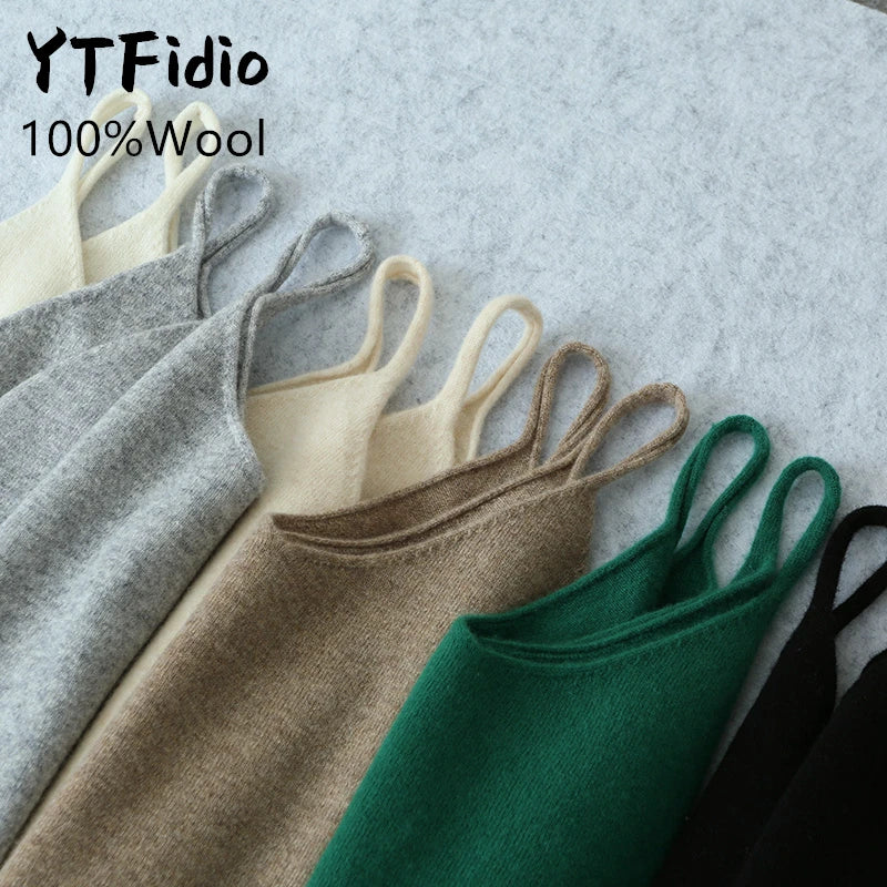 Wool V-Neck Sleeveless Knit