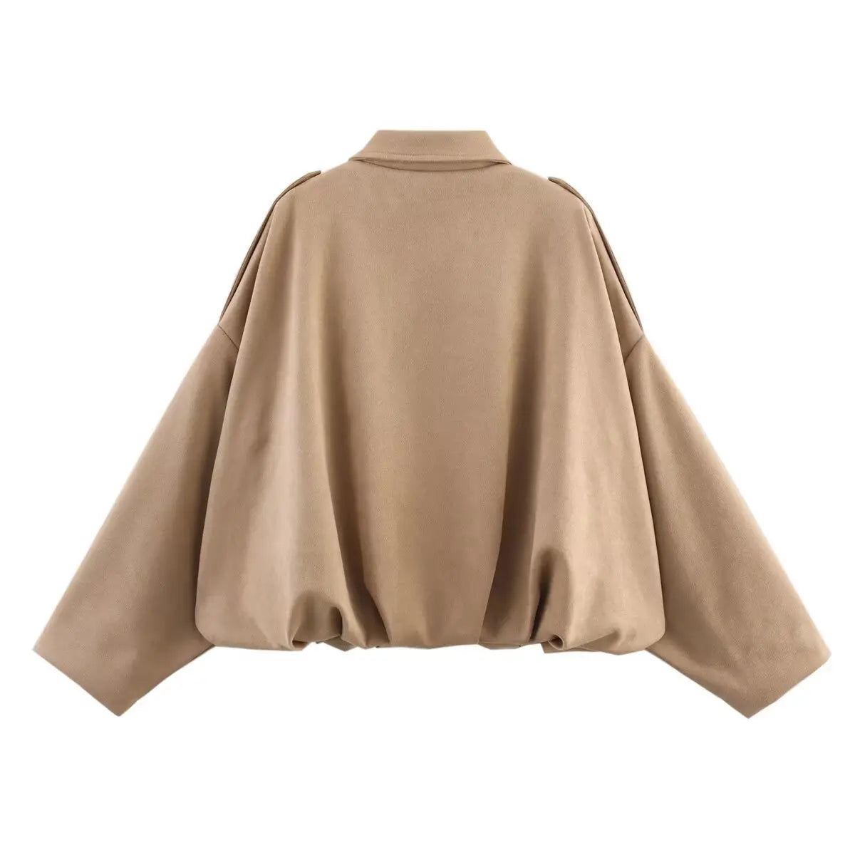 khaki::Beige cape on a white background