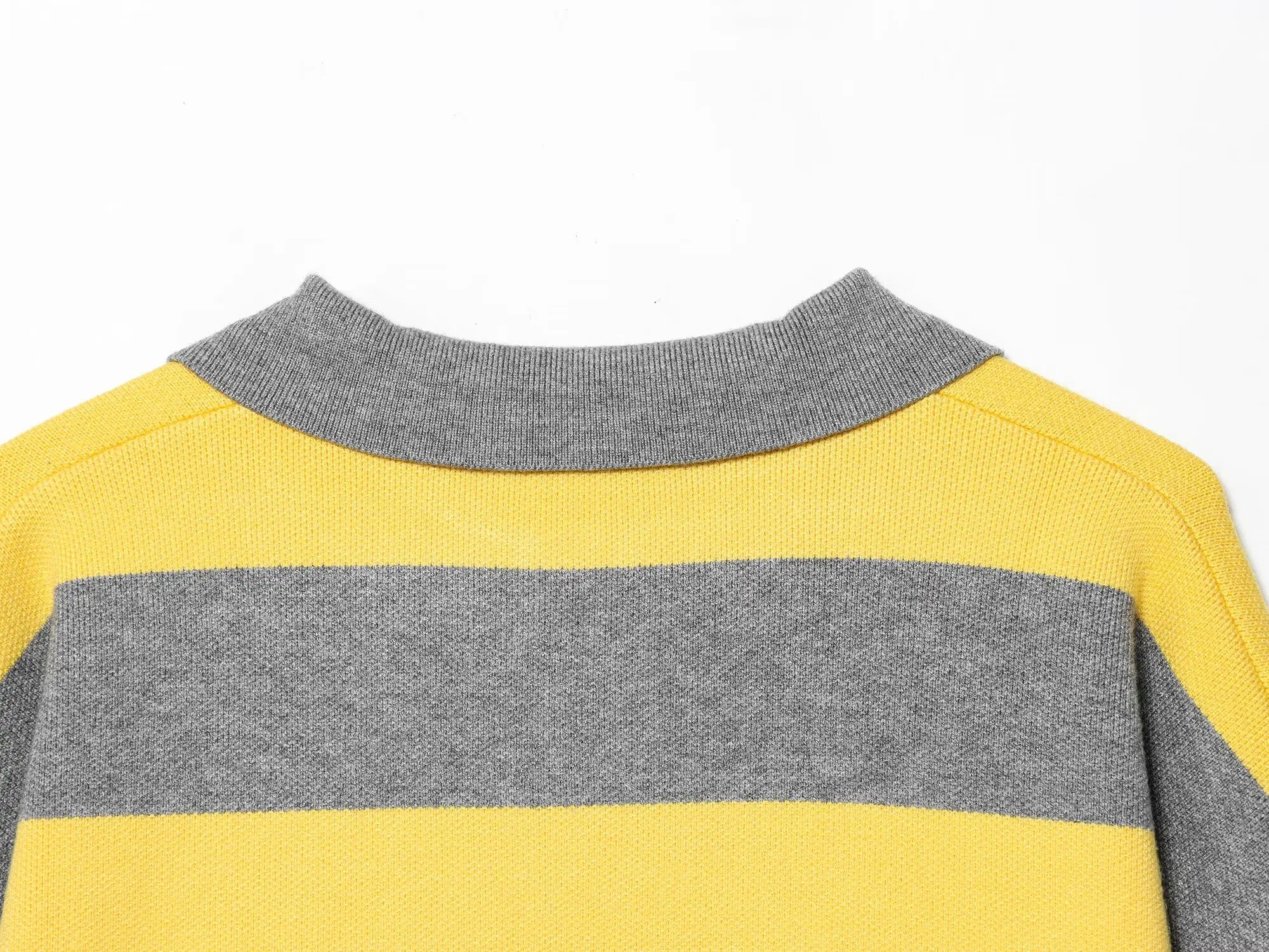 Striped Knit Polo Sweater