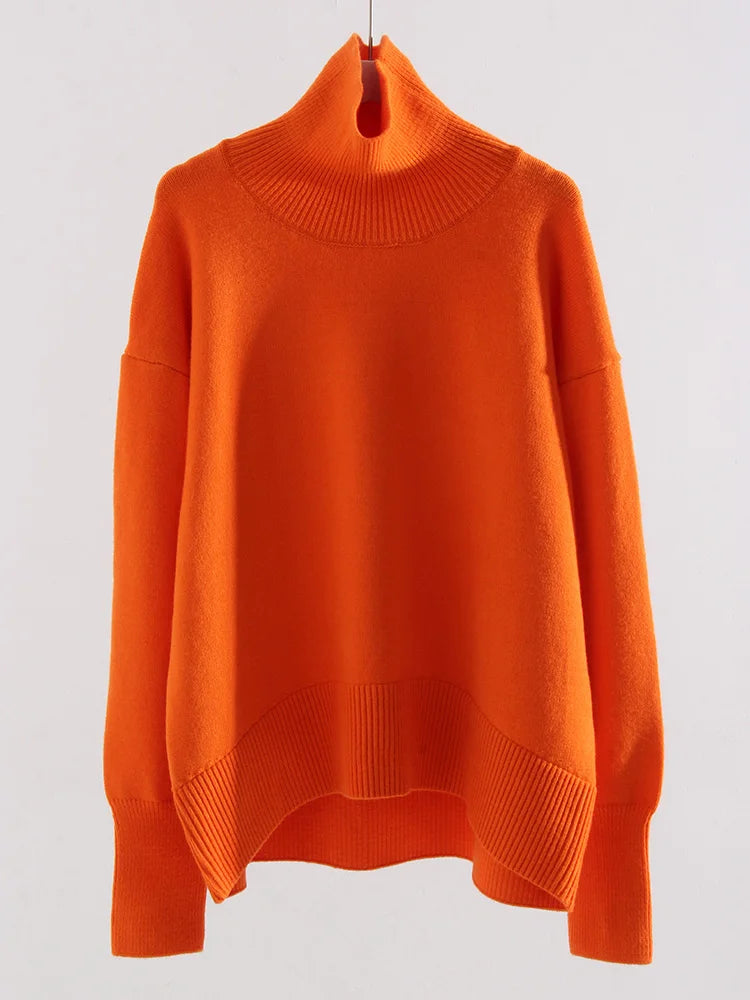 Loose Turtleneck Knit Sweater