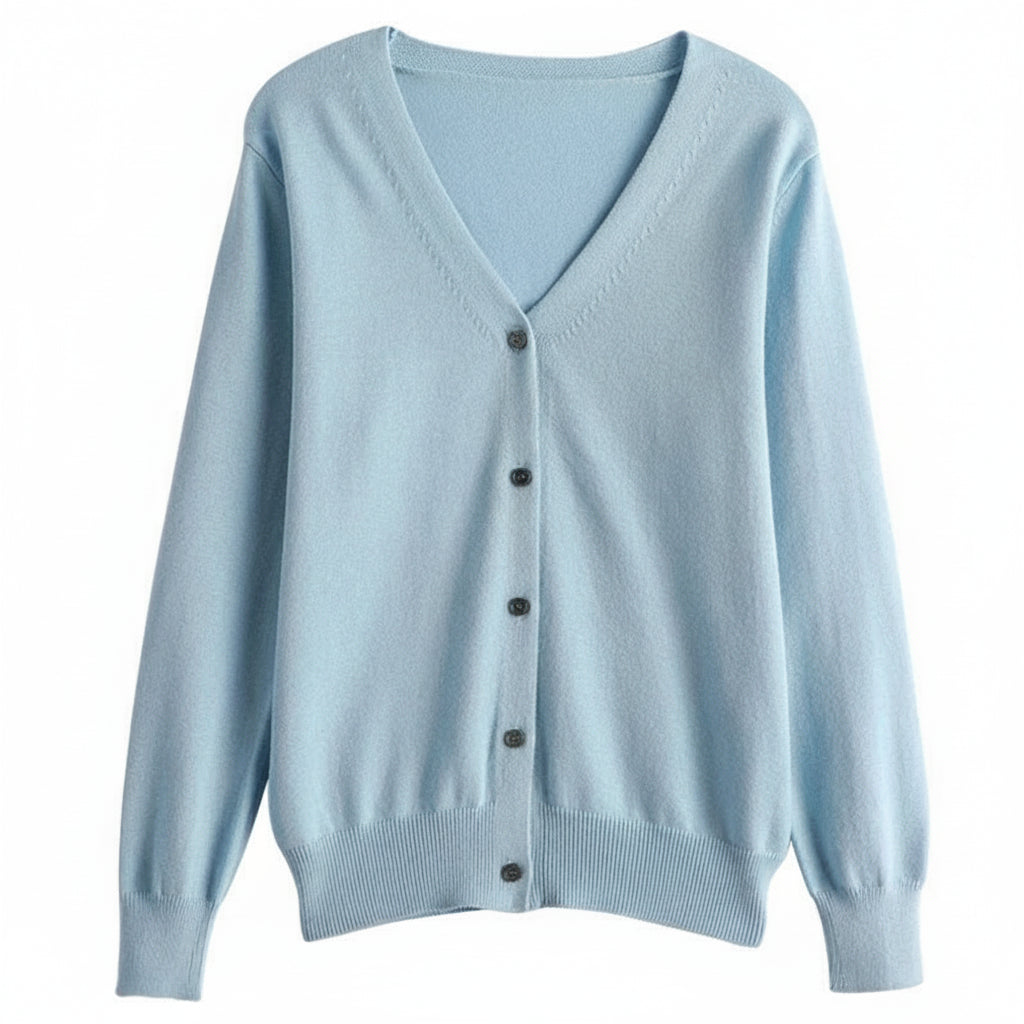 Women’s Cotton V-Neck Cropped Cardigan