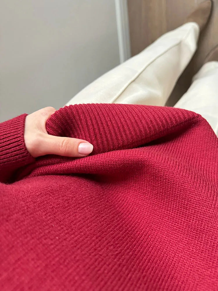 Loose Turtleneck Knit Sweater