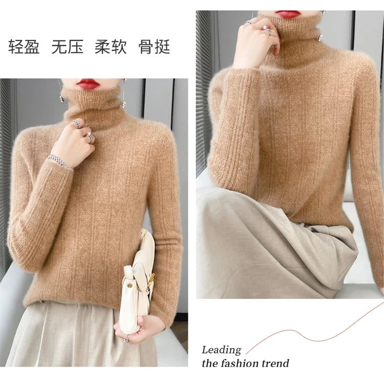 Women’s 100% Wool Pile-Collar Sweater