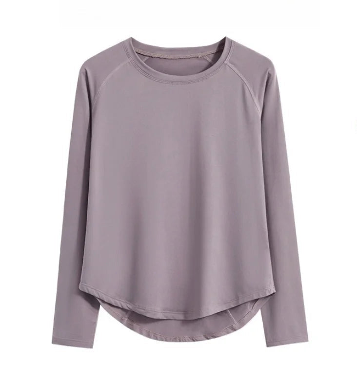 Two-Piece Yoga Set Long Sleeve Top & High Waist Pants