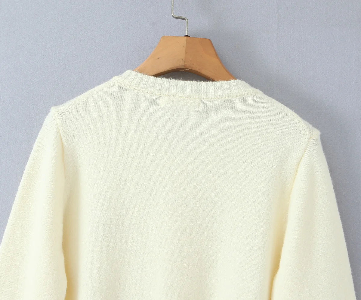 Cherry Embroidered Knit Cardigan