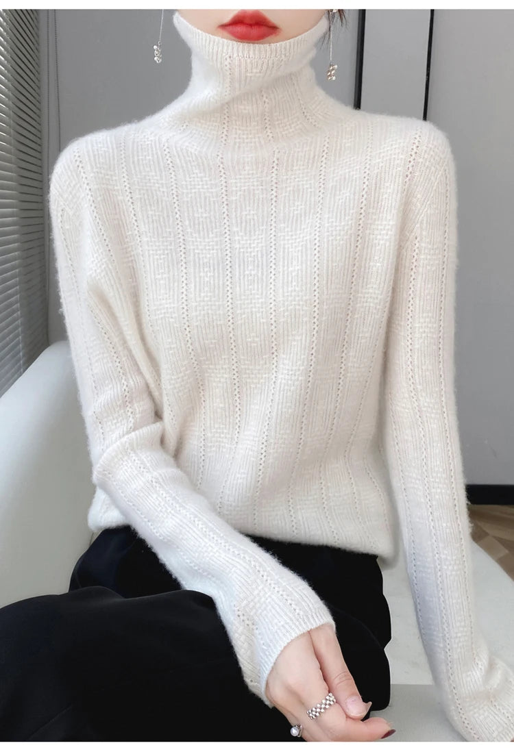 Women’s 100% Wool Pile-Collar Sweater